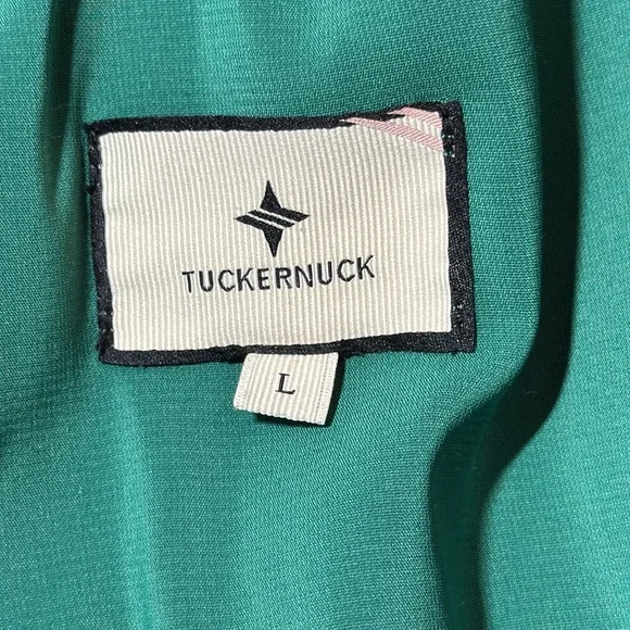 Tuckernuck Emerald Burnout Daphne Dress sz L Ruffle Collar Bow Mini Cocktail - Picture 11 of 15